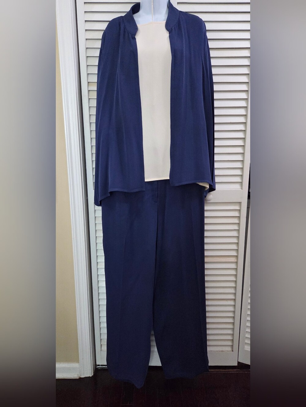 Eileen Fisher Navy Silk Suit